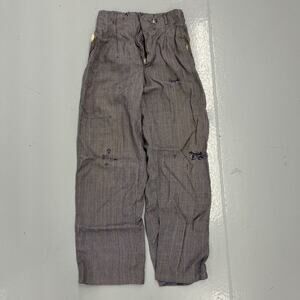 Vintage 50s Blue Houndstooth Rayon Drop Loop Trousers 24x27